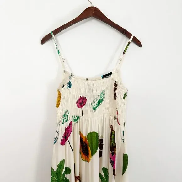 PAPER HEART Smocked Thailand Printed Maxi Dress Medium M - Picture 8 of 11